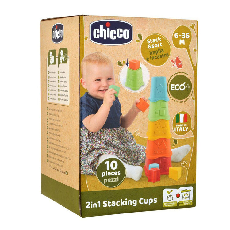 CHICCO Pohárky stohovací barevné Eco+ 6m+ Chicco