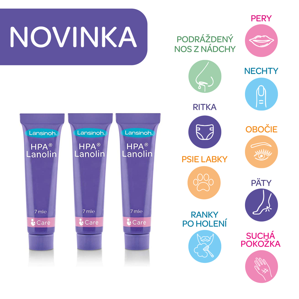 LANSINOH HPA® Krém na bradavky lanolínový minis 3x7 ml Lansinoh