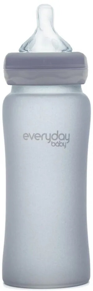 EVERYDAY BABY Láhev sklo chráněná před rozbitím 300 ml Quiet Grey EVERYDAY