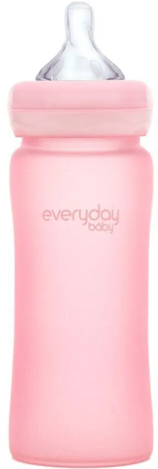 EVERYDAY BABY Láhev sklo chráněná před rozbitím 300 ml Rose Pink EVERYDAY