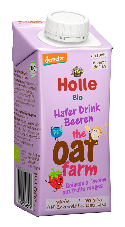 EXP: 15.07.2024 HOLLE BIO Nápoj ovesný Oat Farm s lesními plody pro děti od 12. měsíce