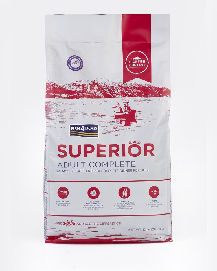 FISH4DOGS Granule velké pro dospělé psy Superior losos s bramborami 12 kg FISH4DOGS