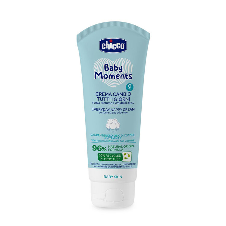 CHICCO Krém na dětský zadeček Baby Moments bez parfému na každý den 100ml