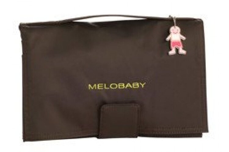 MELOBABY Hnědá taška + zelená přebalovací podložka Melobaby