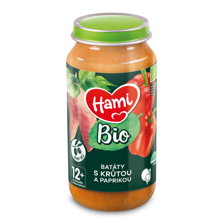 EXP: 21.07.2024 HAMI BIO Příkrm masozeleninový Batáty s krůtou a paprikou 250g Hami