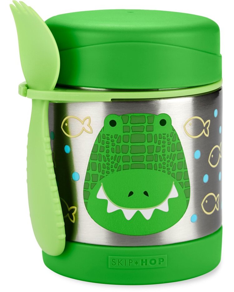 SKIP HOP Zoo Termoska na jídlo se lžičkou/vidličkou Krokodýl 325 ml