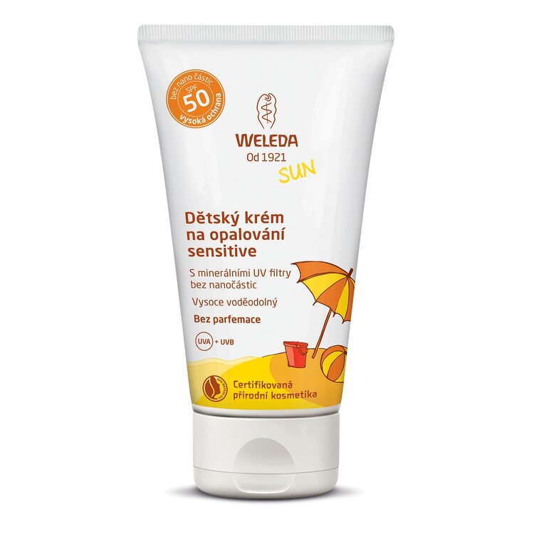 EXP: 31.07.2024 WELEDA Dětský krém na opalování SPF50 sensitive 50 ml Weleda