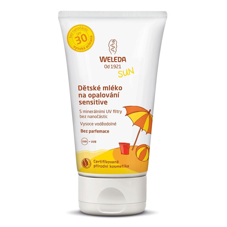 EXP: 31.07.2024 WELEDA Dětské mléko na opalování SPF30 sensitive 150 ml Weleda