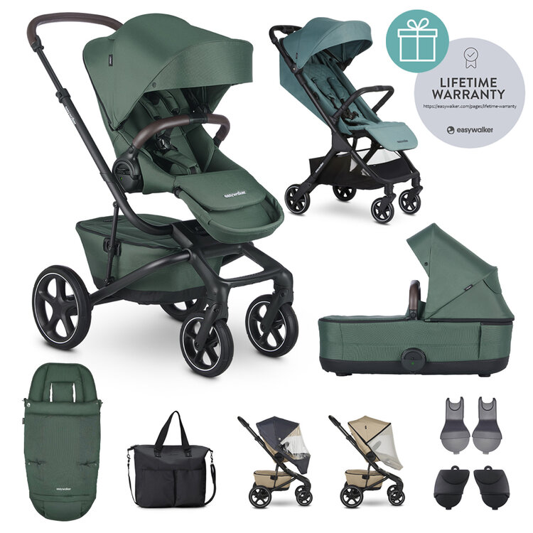 EASYWALKER Kočárek kombinovaný Jimmey Pine Green XXL RWS + Jackey Forest Green Easywalker