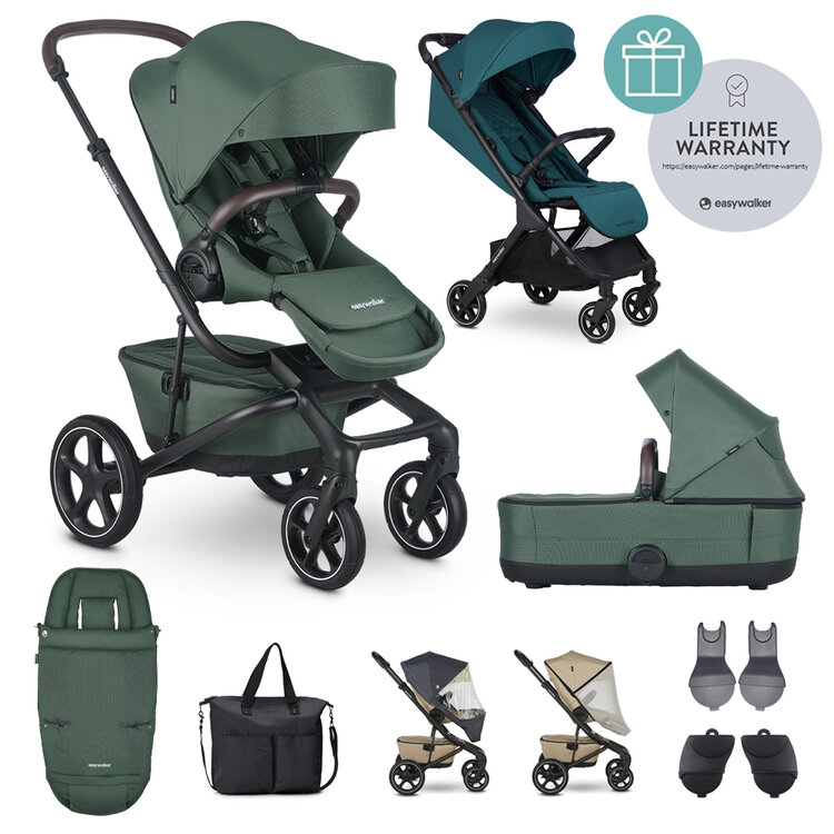 EASYWALKER Kočárek kombinovaný Jimmey Pine Green XXL RWS + Jackey Teal Green Easywalker