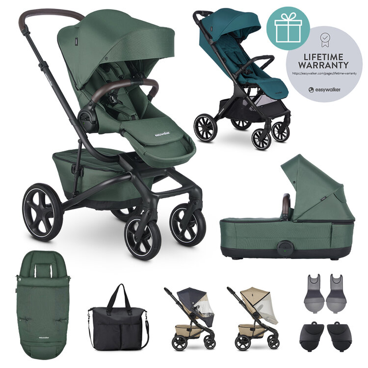 EASYWALKER Kočárek kombinovaný Jimmey Pine Green XXL RWS + Jackey XL Teal Green Easywalker