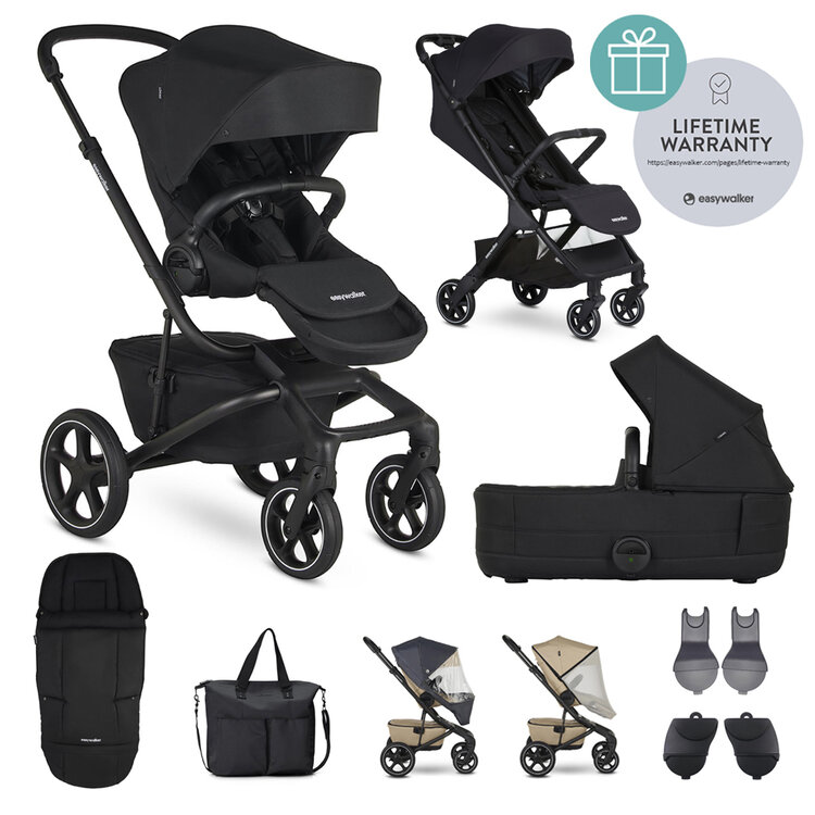 EASYWALKER Kočárek kombinovaný Jimmey Pepper Black XXL RWS + Jackey Shadow Black Easywalker