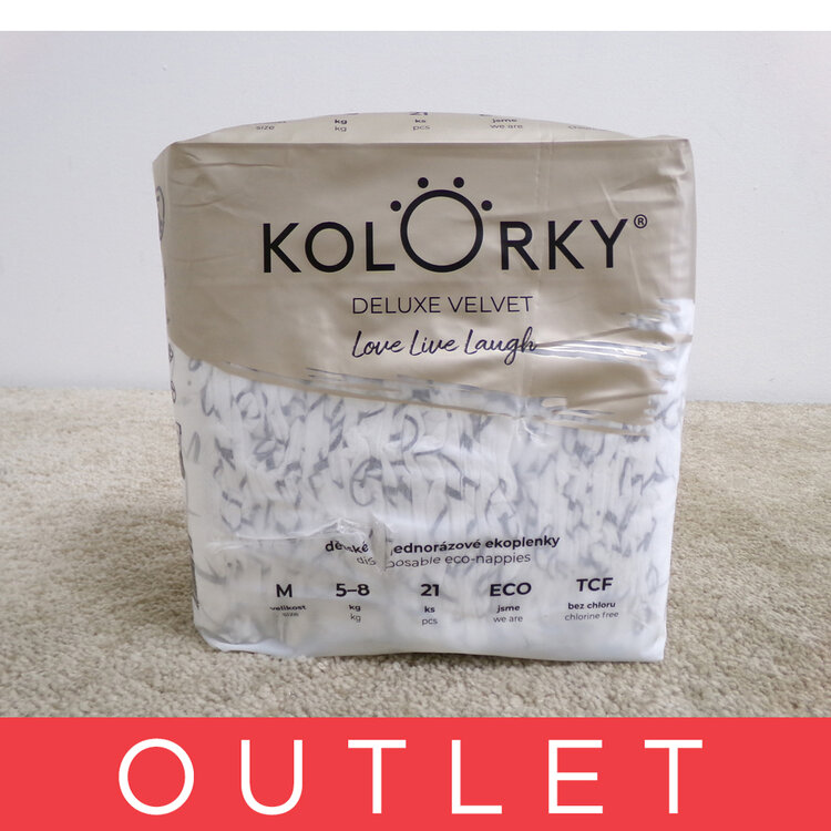 KOLORKY DELUXE VELVET Pleny jednorázové eko se sametovým povrchem M (5-8 kg) 21 ks Kolorky