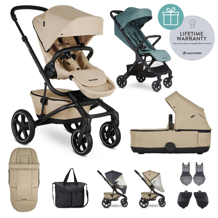 EASYWALKER Kočárek kombinovaný Jimmey Sand Taupe XXL RWS + Jackey Forest Green Easywalker