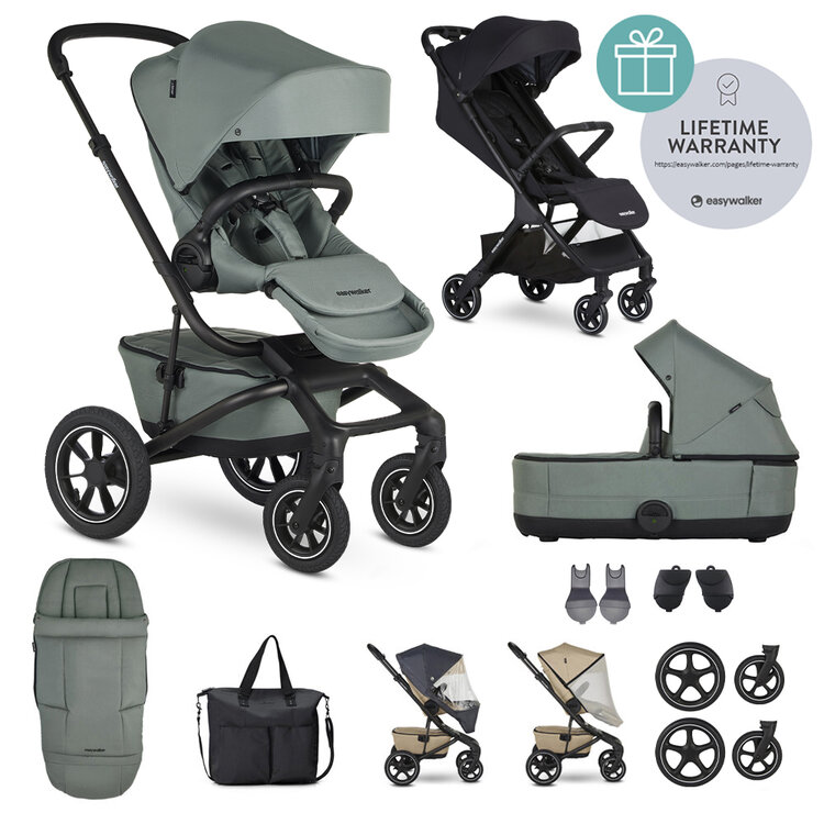 EASYWALKER Kočárek kombinovaný Jimmey Thyme Green XXL AIR + RWS + Jackey Shadow Black Easywalker