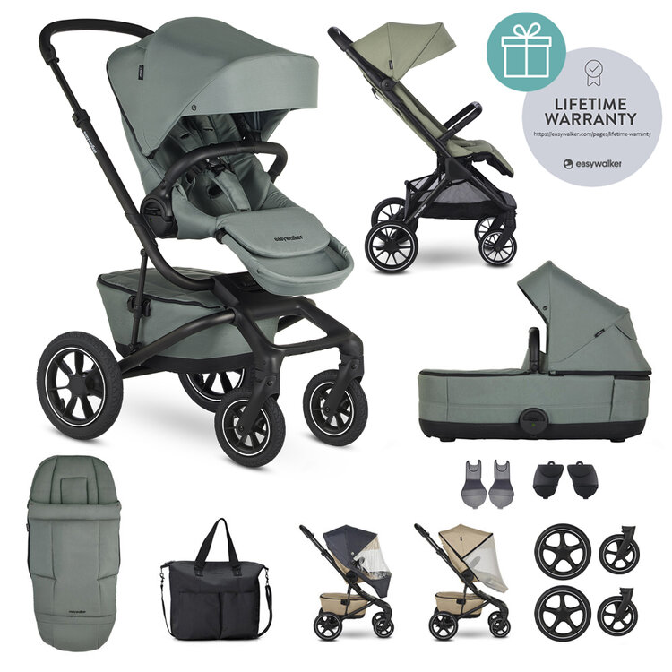 EASYWALKER Kočárek kombinovaný Jimmey Thyme Green XXL AIR + RWS + Jackey XL Sage Green Easywalker