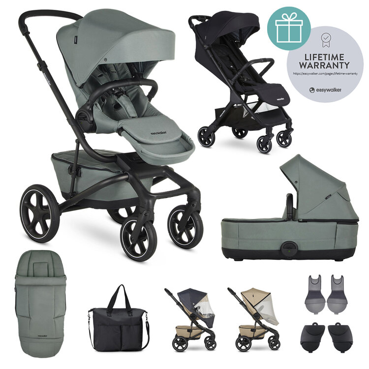 EASYWALKER Kočárek kombinovaný Jimmey Thyme Green XXL RWS + Jackey Shadow Black Easywalker