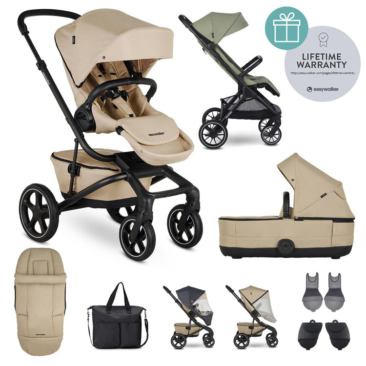 EASYWALKER Kočárek kombinovaný Jimmey Sand Taupe XXL RWS + Jackey XL Sage Green Easywalker