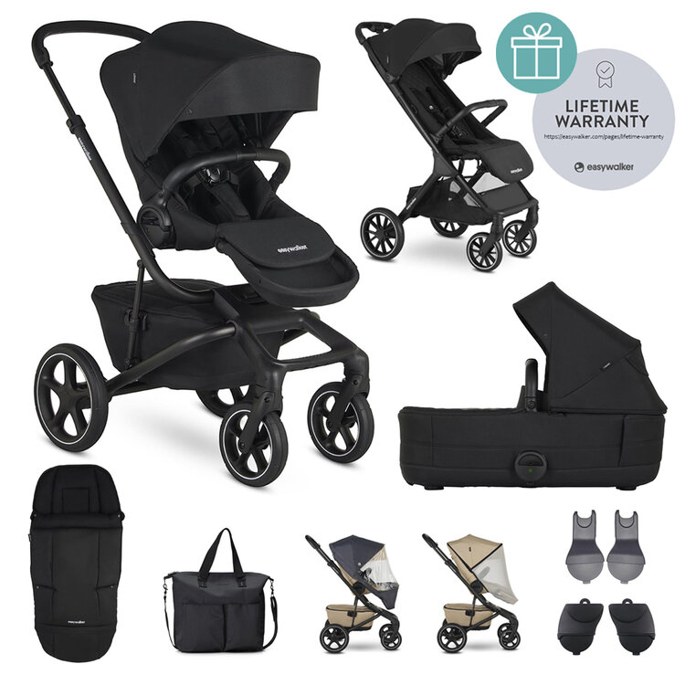 EASYWALKER Kočárek kombinovaný Jimmey Pepper Black XXL RWS + Jackey XL Shadow Black Easywalker