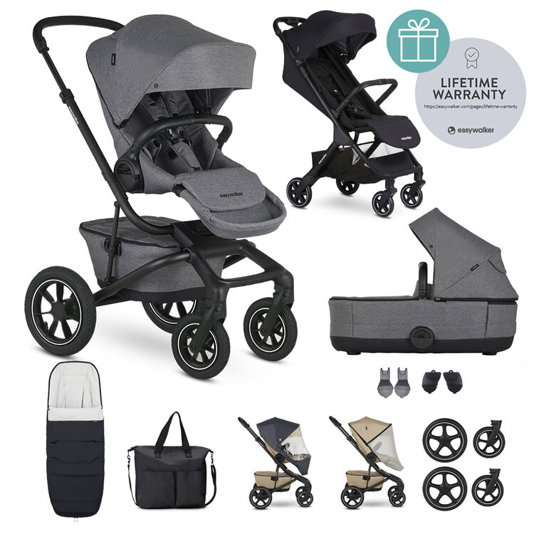 EASYWALKER Kočárek kombinovaný Jimmey Iris Grey XXL AIR + RWS + Jackey Shadow Black Easywalker