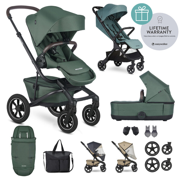 EASYWALKER Kočárek kombinovaný Jimmey Pine Green XXL AIR + RWS + Jackey Forest Green Easywalker