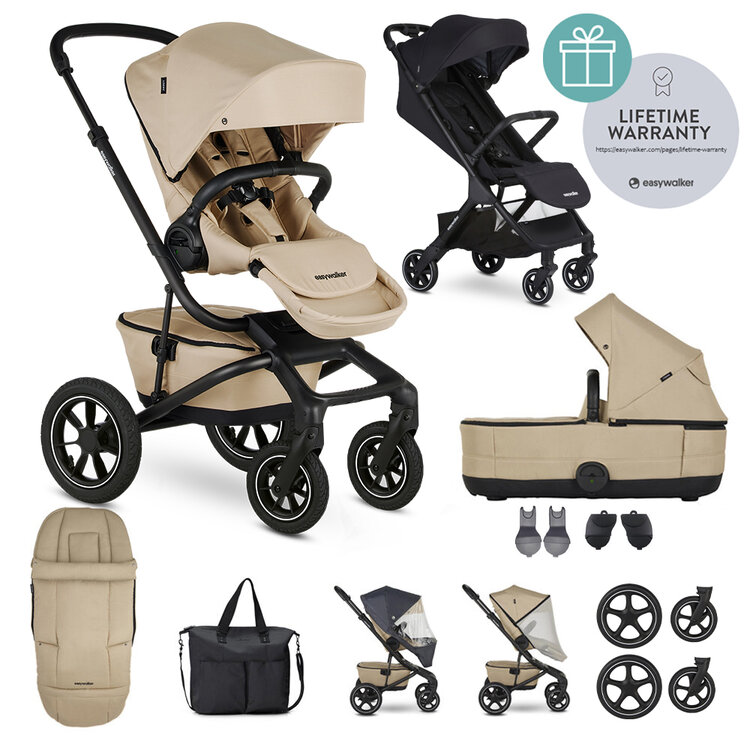 EASYWALKER Kočárek kombinovaný Jimmey Sand Taupe XXL AIR + RWS + Jackey Shadow Black Easywalker