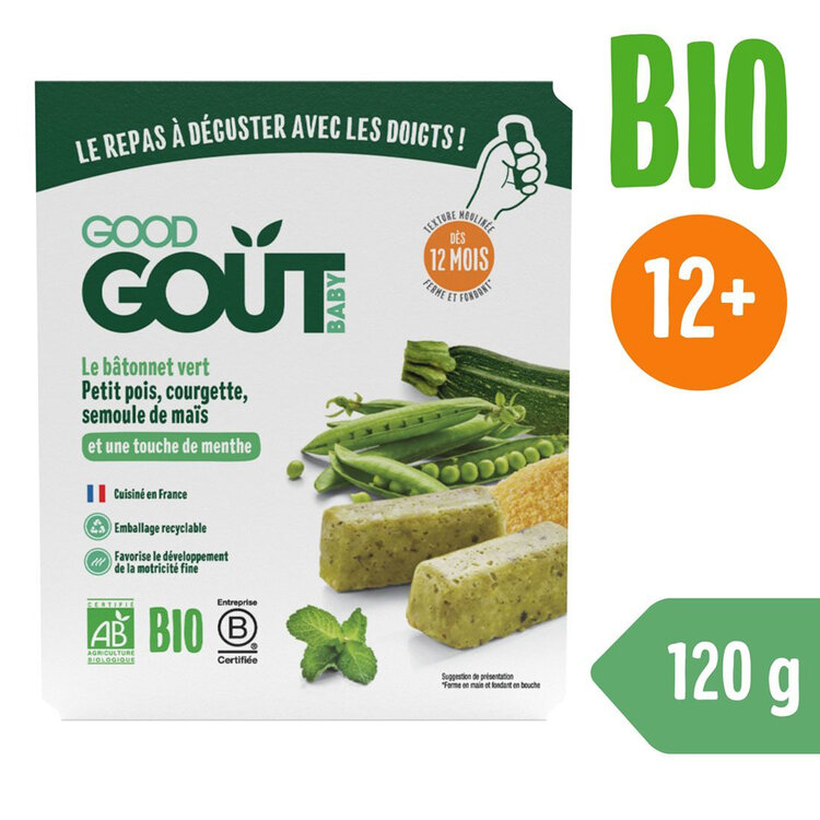 GOOD GOUT BIO BLW Tyčinky z hrášku a cukety (120 g) Good Gout