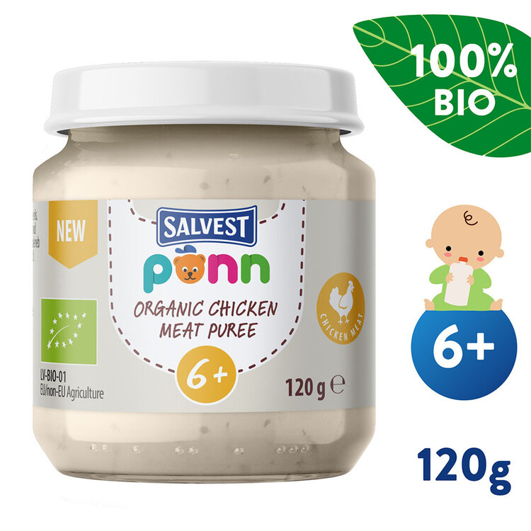 SALVEST Põnn BIO Kuřecí pyré (120 g) Salvest