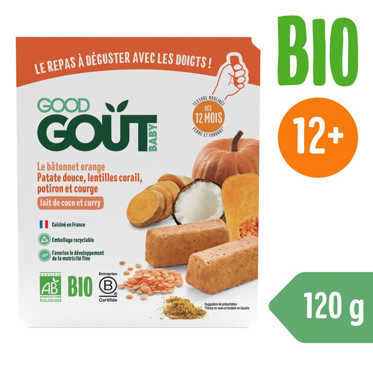 GOOD GOUT BIO BLW Tyčinky z červené čočky a dýně (120 g) Good Gout