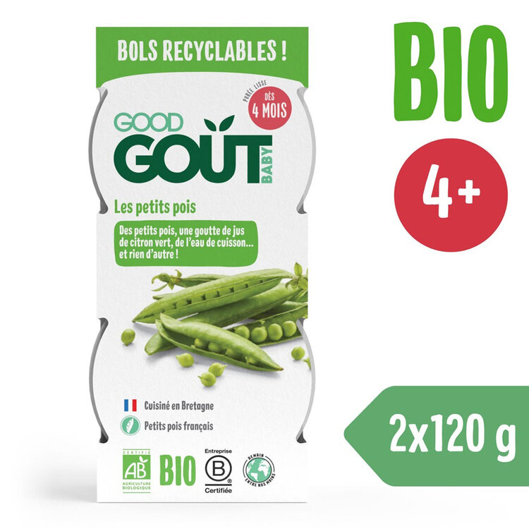 GOOD GOUT BIO Hráškové pyré (2x120 g) Good Gout