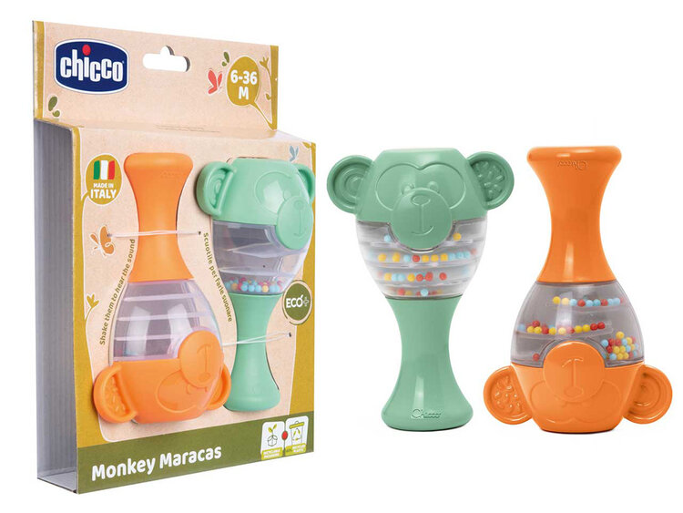 CHICCO Chrastítko Maracas Opice Eco+ 6m+ Chicco