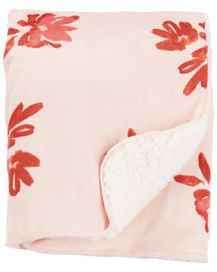 CARTER'S Deka sherpa beránek Pink Floral 80x110 cm Carter´s