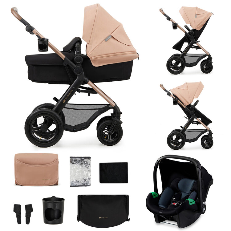 KINDERKRAFT Kočárek kombinovaný Moov 2 Air 3v1 Sand Beige Kinderkraft