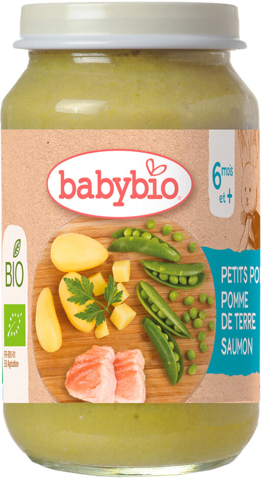 BABYBIO Bio hrášek a brambory s lososem 200g Babybio