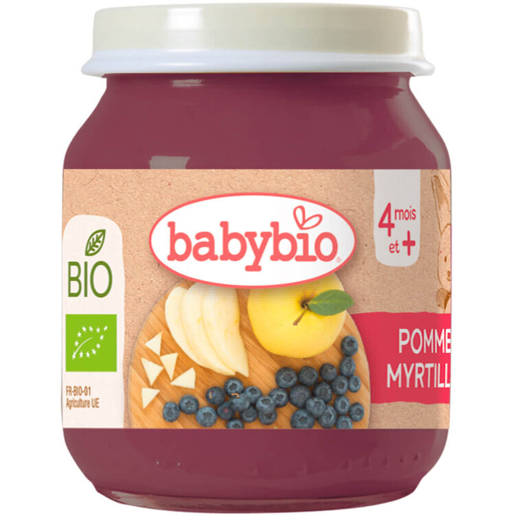 BABYBIO Bio jablko a borůvky 130 g Babybio