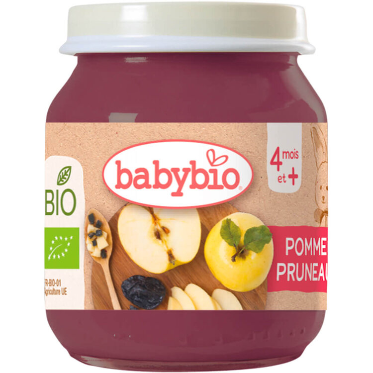 BABYBIO Bio jablko a sušené švestky 130 g Babybio