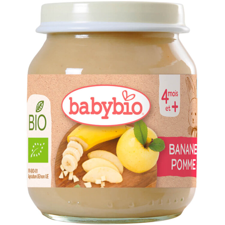 BABYBIO Bio banán a jablko 130 g Babybio