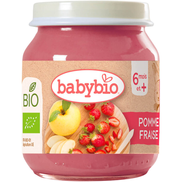 BABYBIO Bio jablko a jahody 130 g Babybio