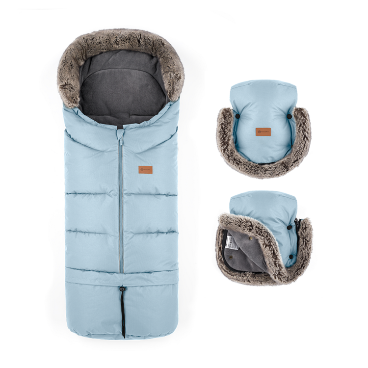 PETITE&MARS Set zimní fusak Arctic 4v1 + rukavice na kočárek Furry Sky Whisper Petite&Mars