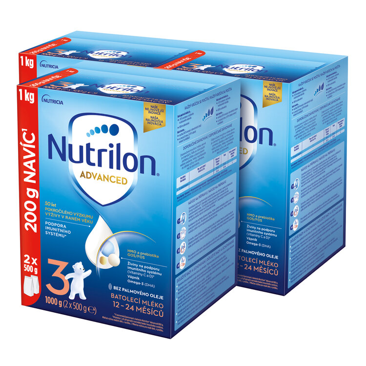 NUTRILON Mléko batolecí 3 Advanced od uk. 12. měsíce 3x1000g Nutrilon