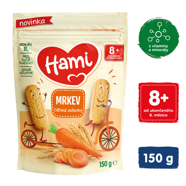 HAMI Sušenky dětské mrkev 150g