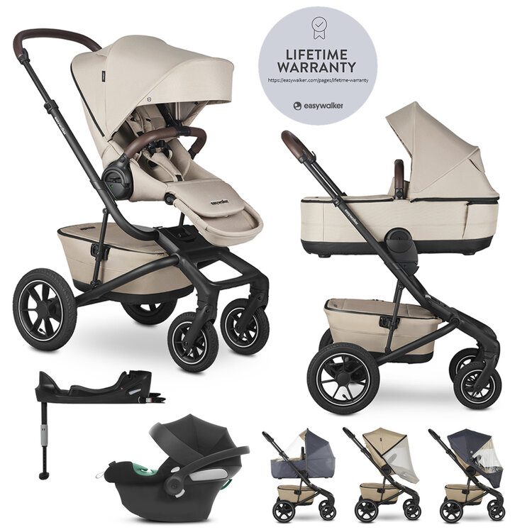 EASYWALKER Kočárek kombinovaný Jimmey Explore Pearl Taupe AIR + CYBEX Aton B2 i-Size + základna Easywalker