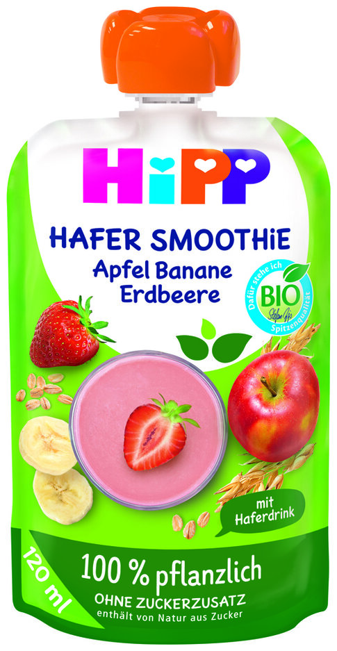 HiPP Smoothie ovesné – Jablko- Jahoda –Banán 100% rostlinné BIO