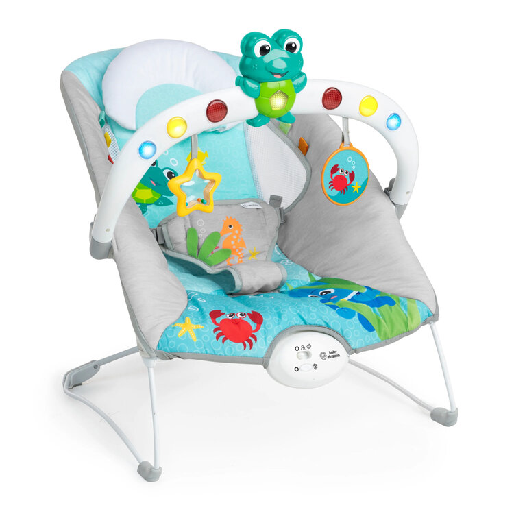 BABY EINSTEIN Lehátko hudební vibrační se světly Kick to It Neptune do 9 kg Baby Einstein