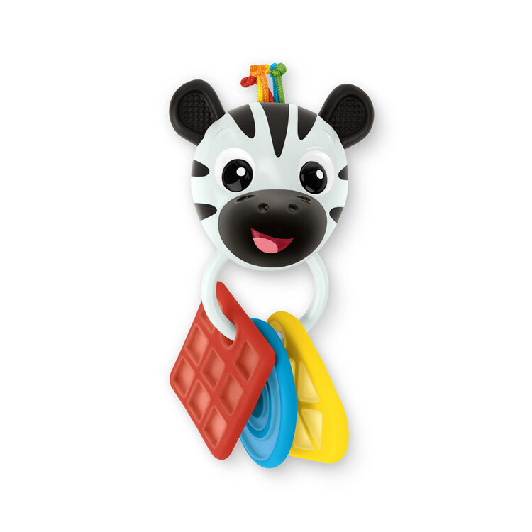 BABY EINSTEIN Kousátko s chrastítkem zebra Zen™ Shake-a-Shape bez BPA 0m+ Baby Einstein