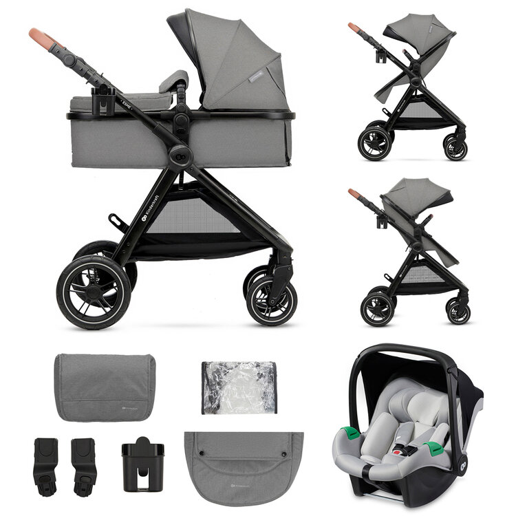 KINDERKRAFT Kočárek kombinovaný 3v1 Esme Moonlight Grey Kinderkraft