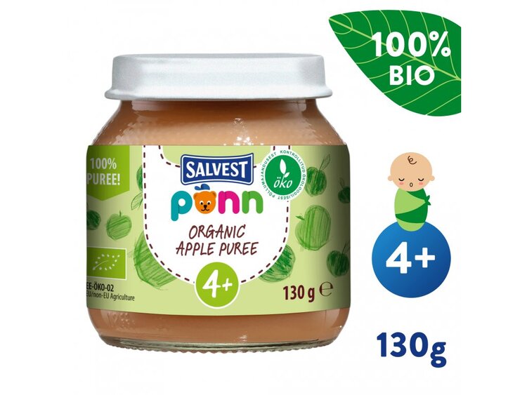 EXP: 26.02.2025 SALVEST Põnn BIO Jablko 100% 130 g Salvest