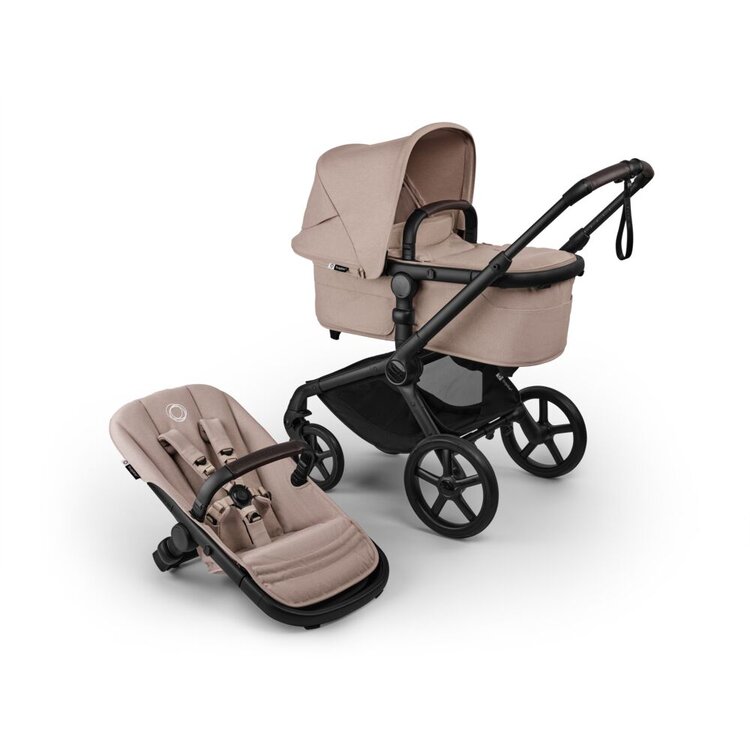 BUGABOO Kočárek kompletní Fox 5 Renew - Black / Desert taupe melange-Desert taupe melange Bugaboo