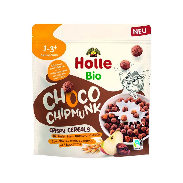 HOLLE Bio Kuličky cereální Choco chipmunk 125g (1r+) Holle